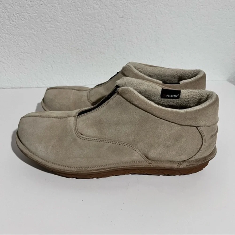 Rockport Beige Tan Suede Leather Front Zip Chukka Boots 10.5